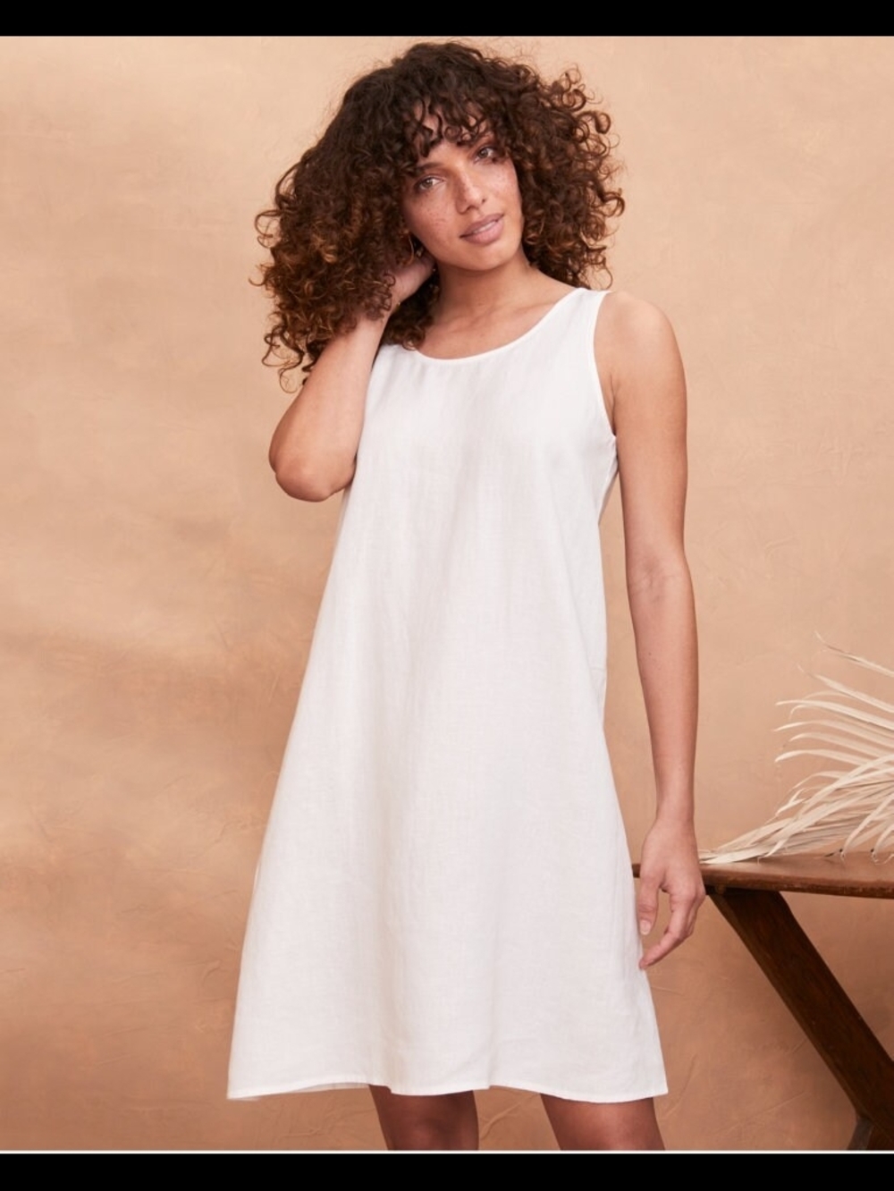Eileen Fisher Organic Linen Shift Dress Xxs